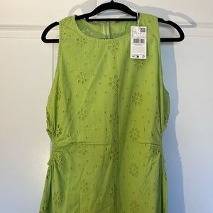 Mango cotton maxi dress with all-over eyelets and cut out details at wai…